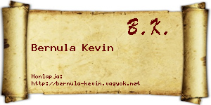 Bernula Kevin névjegykártya